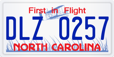 NC license plate DLZ0257
