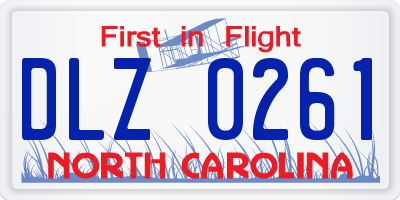 NC license plate DLZ0261