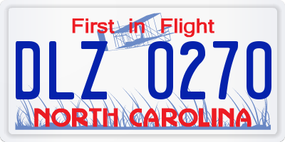 NC license plate DLZ0270
