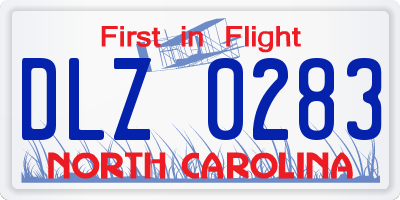 NC license plate DLZ0283