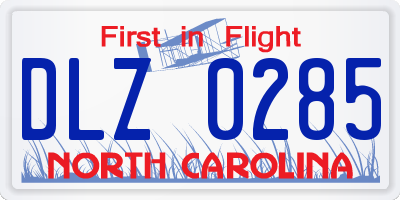 NC license plate DLZ0285
