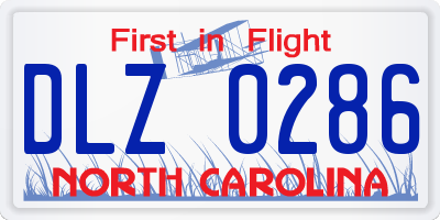 NC license plate DLZ0286
