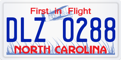 NC license plate DLZ0288