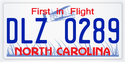NC license plate DLZ0289