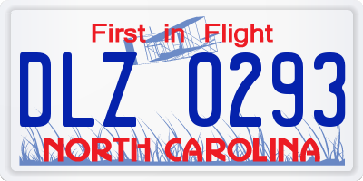 NC license plate DLZ0293