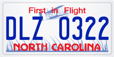 NC license plate DLZ0322