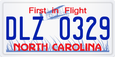 NC license plate DLZ0329