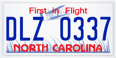 NC license plate DLZ0337