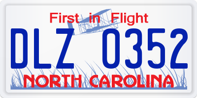 NC license plate DLZ0352