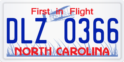 NC license plate DLZ0366