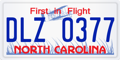 NC license plate DLZ0377