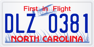 NC license plate DLZ0381