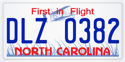 NC license plate DLZ0382