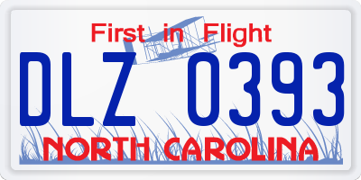 NC license plate DLZ0393
