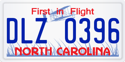 NC license plate DLZ0396