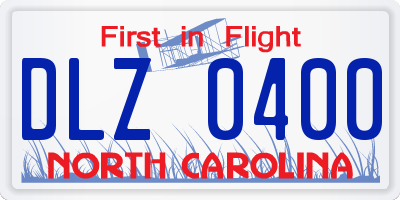 NC license plate DLZ0400