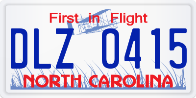 NC license plate DLZ0415