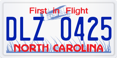 NC license plate DLZ0425