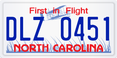 NC license plate DLZ0451