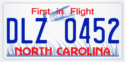 NC license plate DLZ0452