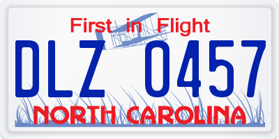 NC license plate DLZ0457
