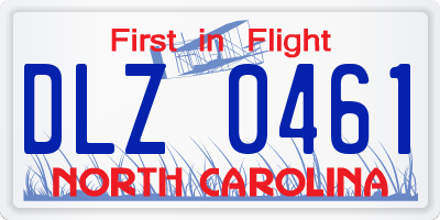 NC license plate DLZ0461