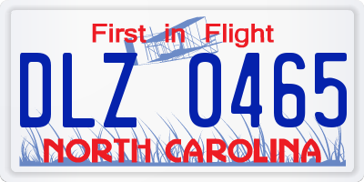 NC license plate DLZ0465