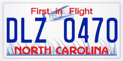 NC license plate DLZ0470