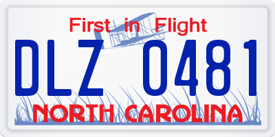 NC license plate DLZ0481