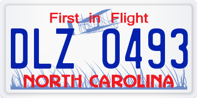 NC license plate DLZ0493