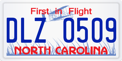 NC license plate DLZ0509
