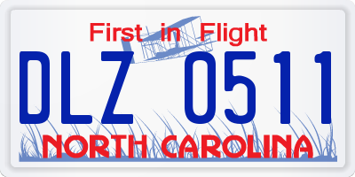 NC license plate DLZ0511