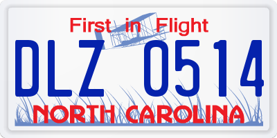 NC license plate DLZ0514