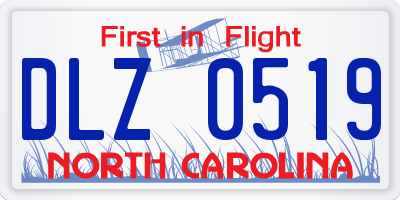 NC license plate DLZ0519