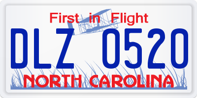 NC license plate DLZ0520