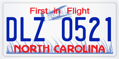 NC license plate DLZ0521