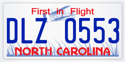 NC license plate DLZ0553