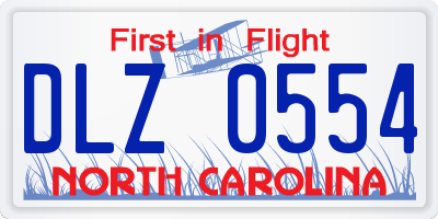 NC license plate DLZ0554