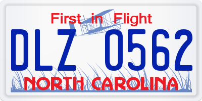 NC license plate DLZ0562
