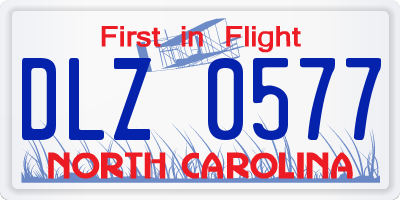 NC license plate DLZ0577