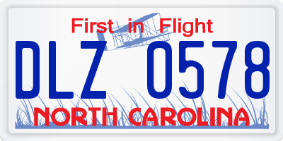 NC license plate DLZ0578