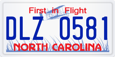 NC license plate DLZ0581