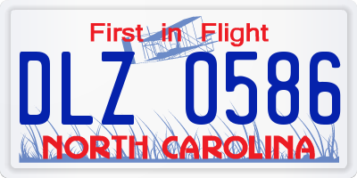 NC license plate DLZ0586