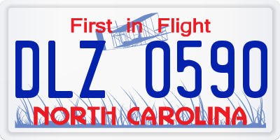NC license plate DLZ0590