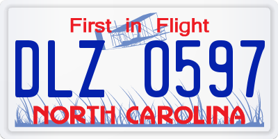 NC license plate DLZ0597