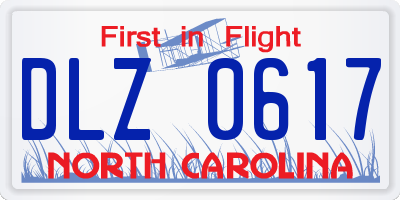 NC license plate DLZ0617