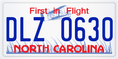 NC license plate DLZ0630