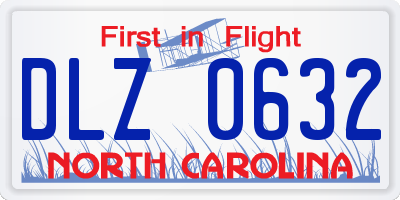 NC license plate DLZ0632
