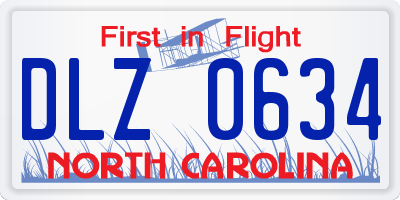 NC license plate DLZ0634