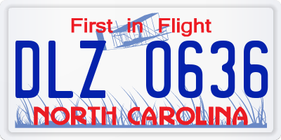NC license plate DLZ0636